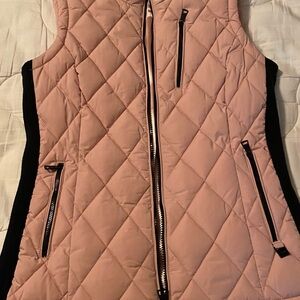 Calvin Klein Quilted Vest in Pink and Black